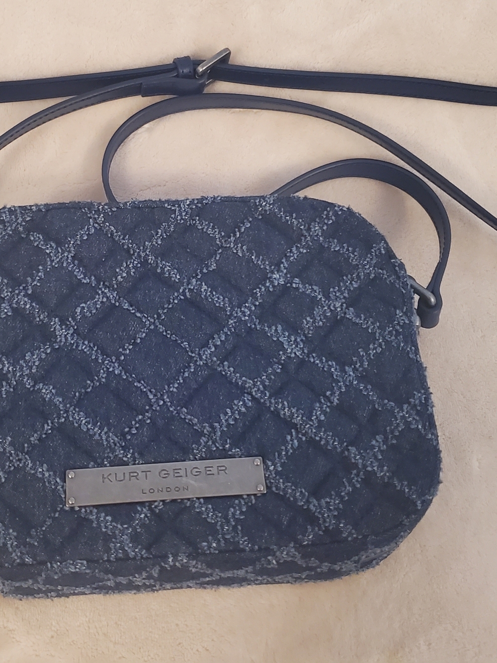 Kurt Geiger Denim Quilted Crossbody Bag